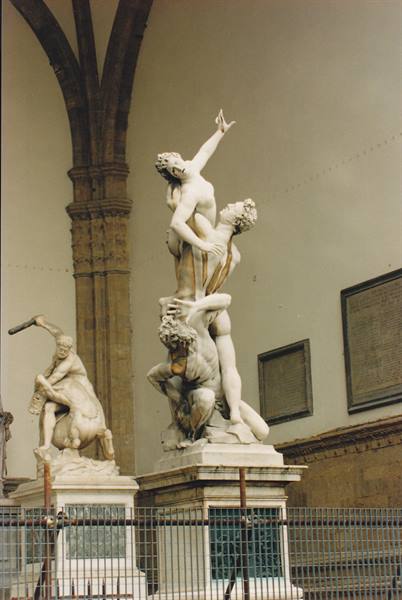 The Rape of the Sabine Women, marble statue under Florence's Loggia dei Lanzi