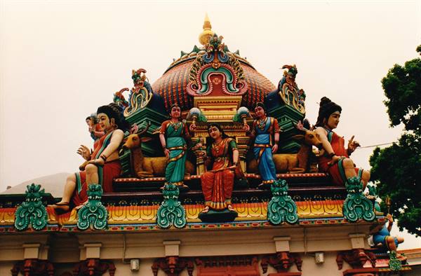 Detail of the decorations of the Hindu Temple