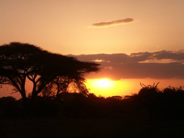 The sunset near Kibo 