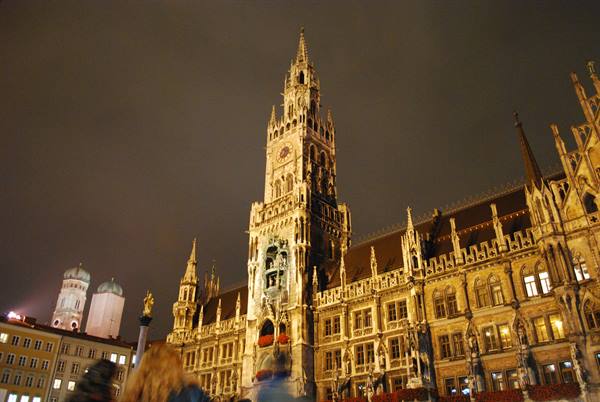 town hall at night