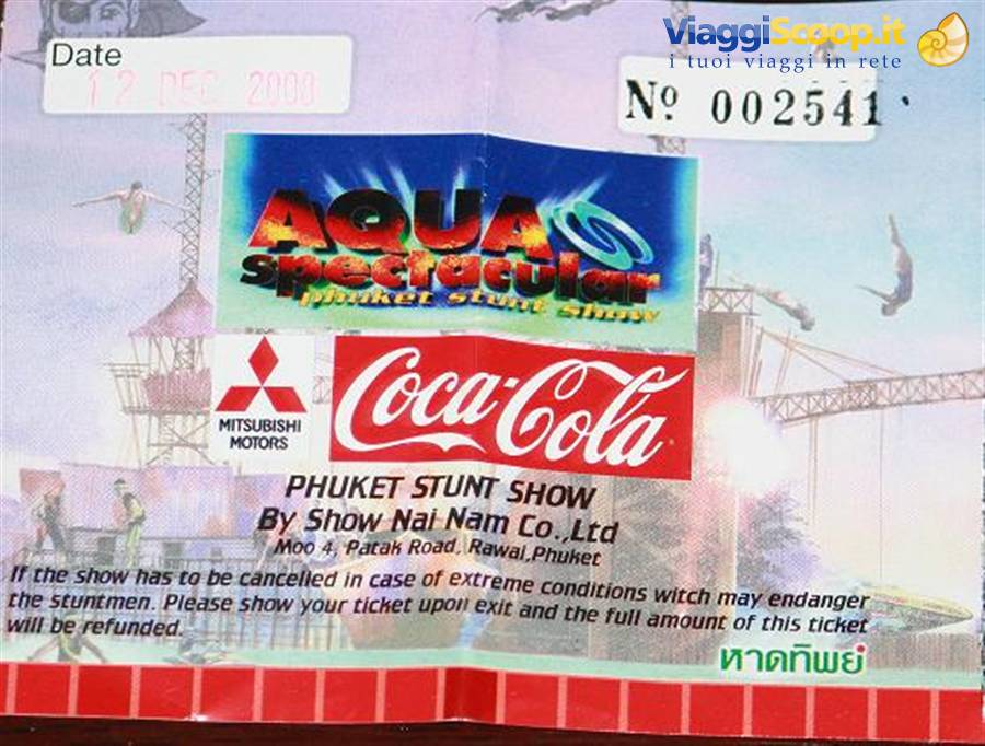12/12/08 Phuket Stunt Show Entrance ticket