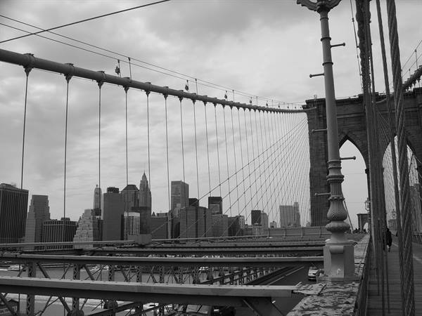 wall street seen from the bridge