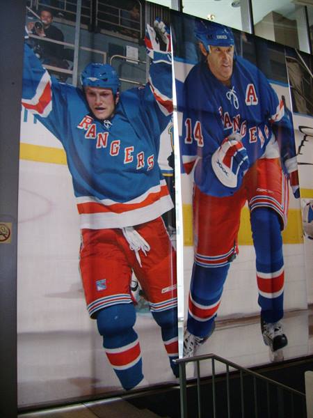Hockey players at Madison Square Garden