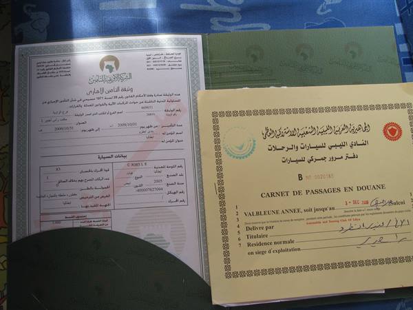 carnet de passage en douane -Libya-