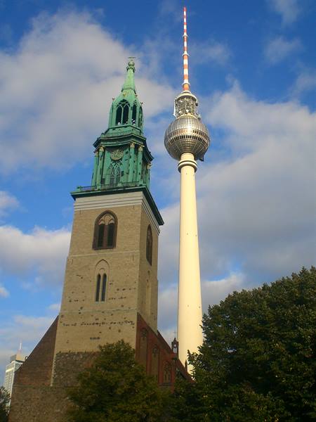 Television Tower with 1400s Church