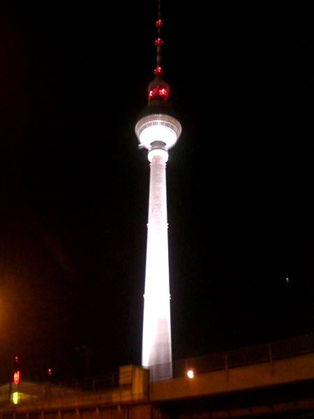The TV tower by night