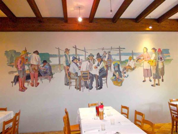 The fresco by Giacomo Malfanti at Trattoria Da Cattivelli