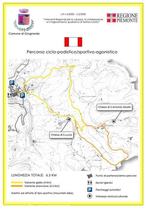 Map of the yellow cycle and pedestrian trail