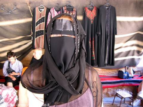 Wadi Rum: At last I put the Veil on Angela.....