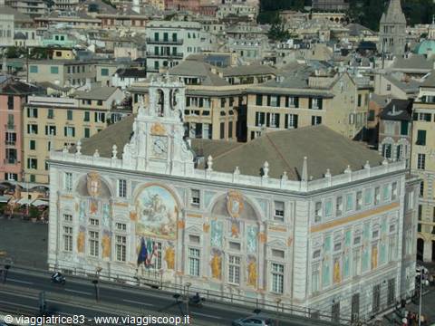Palazzo San Giorgio in Genoa, frescoed facade above the old port