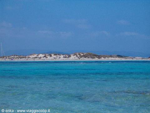White dunes and turquoise water at Ses Illetes, Formentera