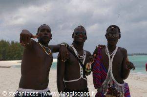 masai on the beach in kendwa