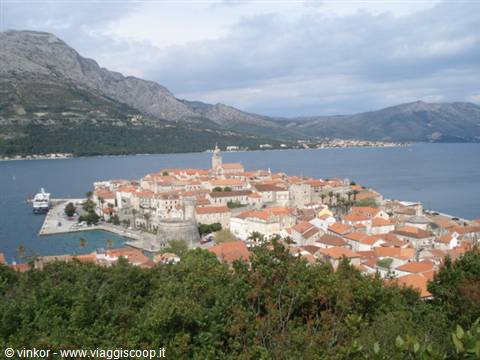 Korcula or Curzola: panoramic view of the city