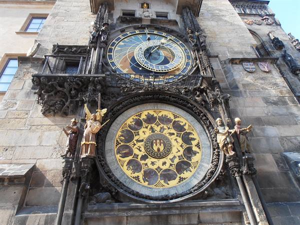 the astronomical clock of the town hall tower