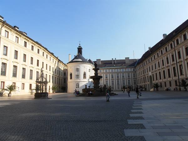 an inner courtyard of the castle