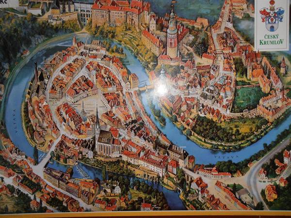 an old map of Cesky Krumlov