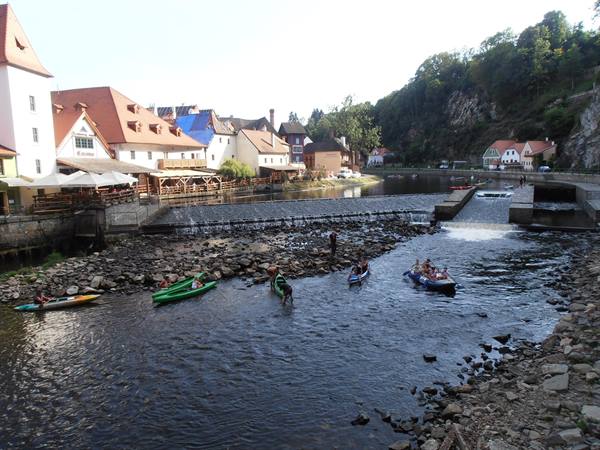 canoes along the river
