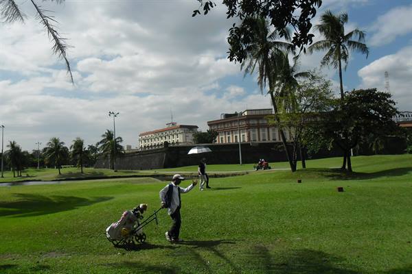 the walls of Intramuros, the colonial walled city in Manila,Philippines