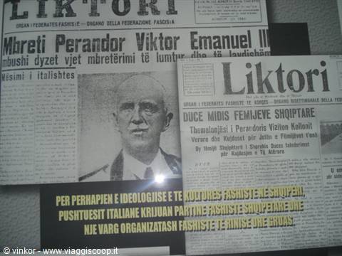 photo of king Victor Emmanuel III at the national museum of Tirana