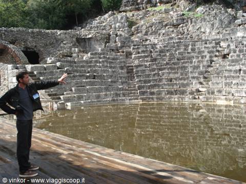 Butrint, guide illustrating the theatre