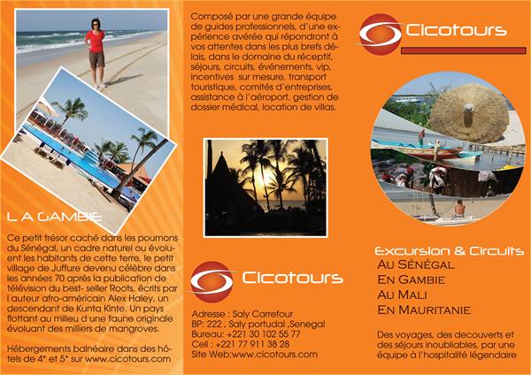 Woman in red shirt walking on the beach, Cicotours travel brochure photo