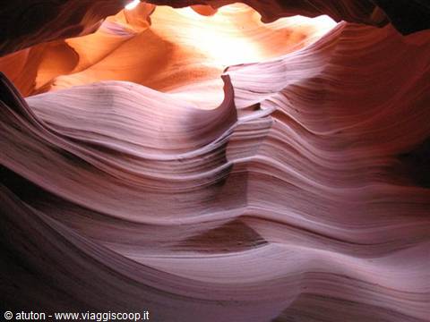 Antelope Canyon: sandstone walls carved by sunlight