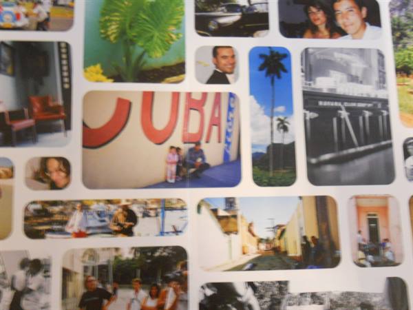 Travel photo collage featuring CUBA sign, palm trees and streets