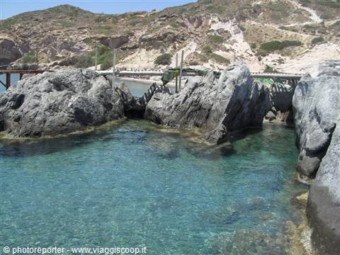Wooden bridge  on the rocks at Camila