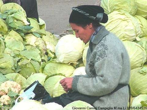 Seller at the Fergana market