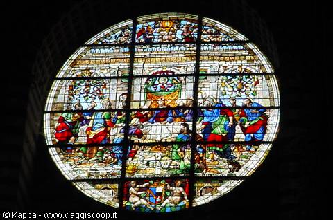 Siena - Duomo - the rose window seen from inside