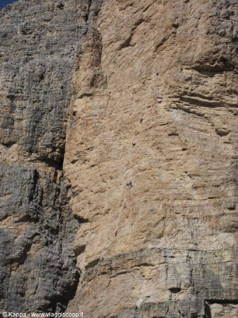 Climbers on the Cima Piccola