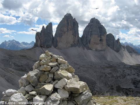 Tre Cime di Lavaredo north face from the Sasso di Sesto