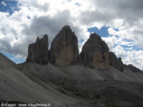 Tre Cime di Lavaredo north face from the Sasso di Sesto