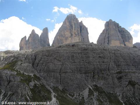 Tre Cime di Lavaredo north face from the Pian di Rin