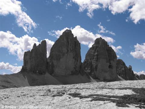 Tre Cime di Lavaredo north face from the Sasso di Sesto with an artistic filter :-)