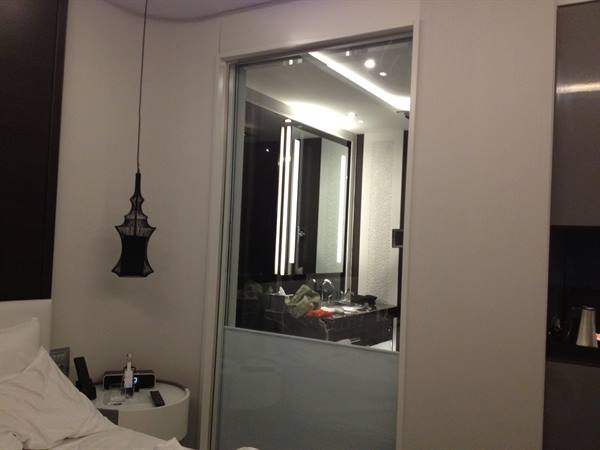 Room with optional bathroom view at the Meridien
