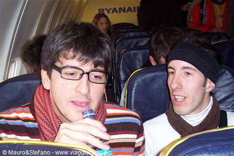 Ceco and Mauro on the plane