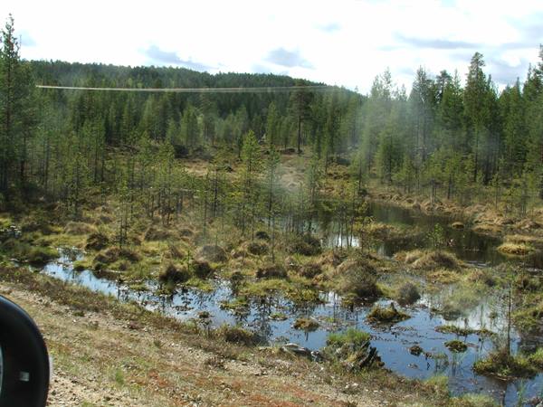 Water, land and peat.