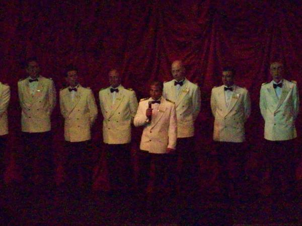 the captain and the officers in the Colosseo theatre