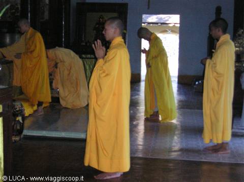 Prayer in a buddhist temple - Hue