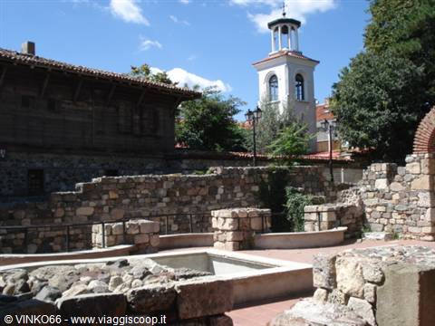 little square with ruins in old Sozopol