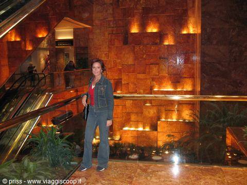 inside the Trump Tower there's a nice little waterfall...
