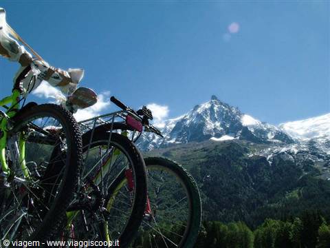 Bikes looking at Mont Blanc...from below