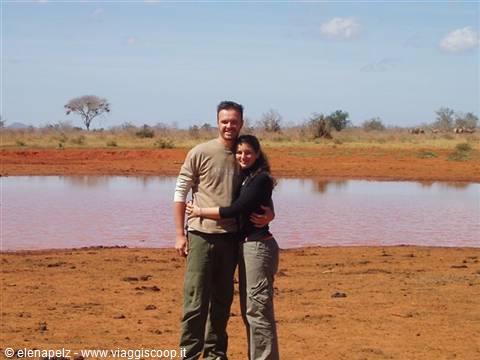 Pond at Lualenyi where a few metres from us there were herds of elephants and zebras