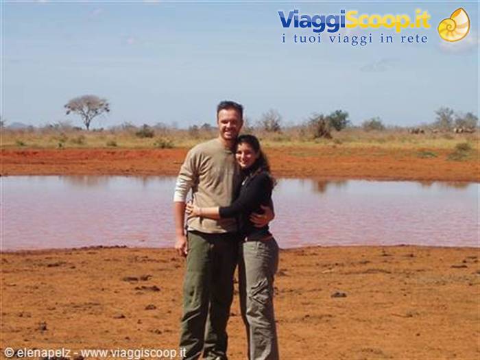 Pond at Lualenyi where a few metres from us there were herds of elephants and zebras