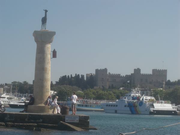 Rhodes- Entrance to Mandraki harbour