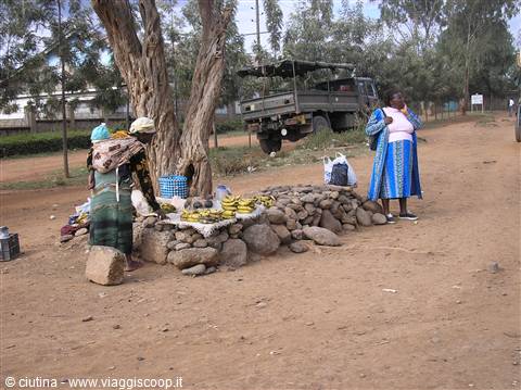 bananas for sale outside the church...