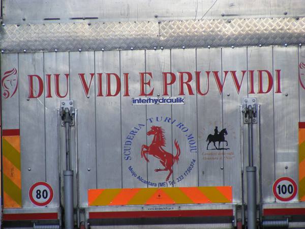 Sicilian proverb on truck